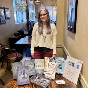 Susan Quilty at a Blend Coffee Bar book event